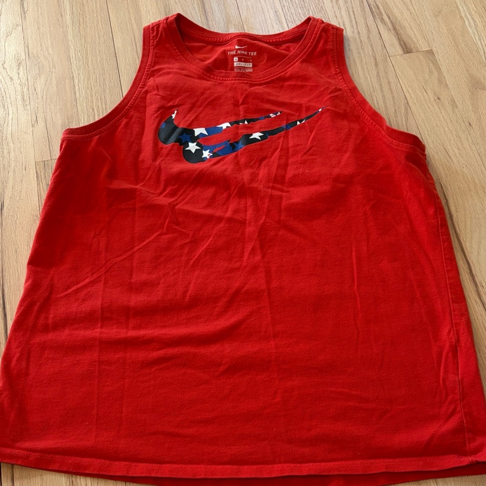 Nike women’s Red Tank Top with Starry Swoosh